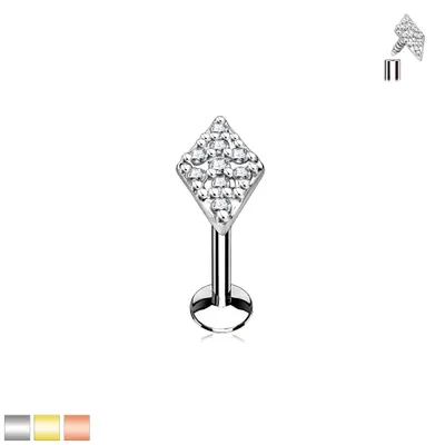 PREMIUM Paved Diamond Labret 16g