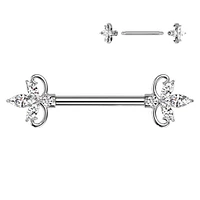 Fancy Crystal Nipple Ring 14g