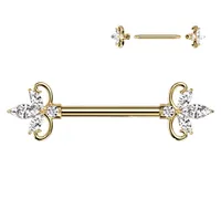 Fancy Crystal Nipple Ring 14g