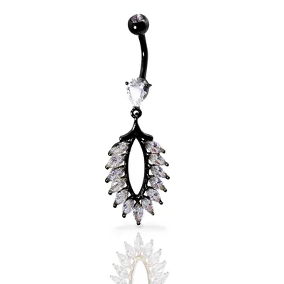 Vintage Glam Belly Button Ring 14g