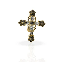 Sparkling Cross Flower Inverted Navel Barbell 14g