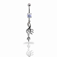 Sparkle Tree Leaf Navel Dangle 14g