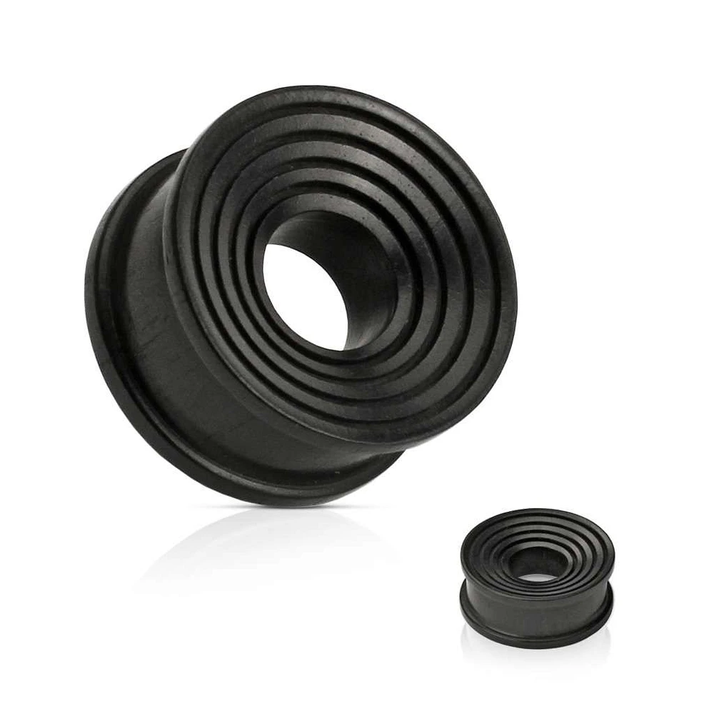 Black Areng Wood Concave Double Flat Flare Tunnels 2g – 1″