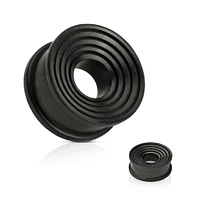 Black Areng Wood Concave Double Flat Flare Tunnels 2g – 1″