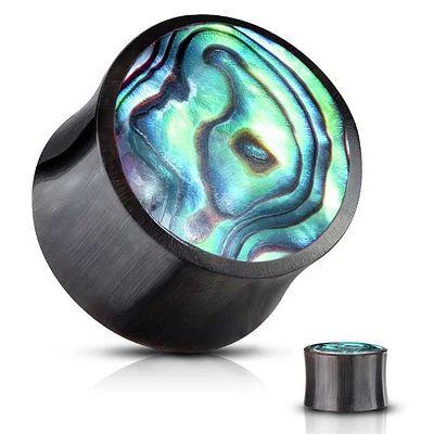 Buffalo Horn + Shell Inlay Saddle Plugs 4g – 1″