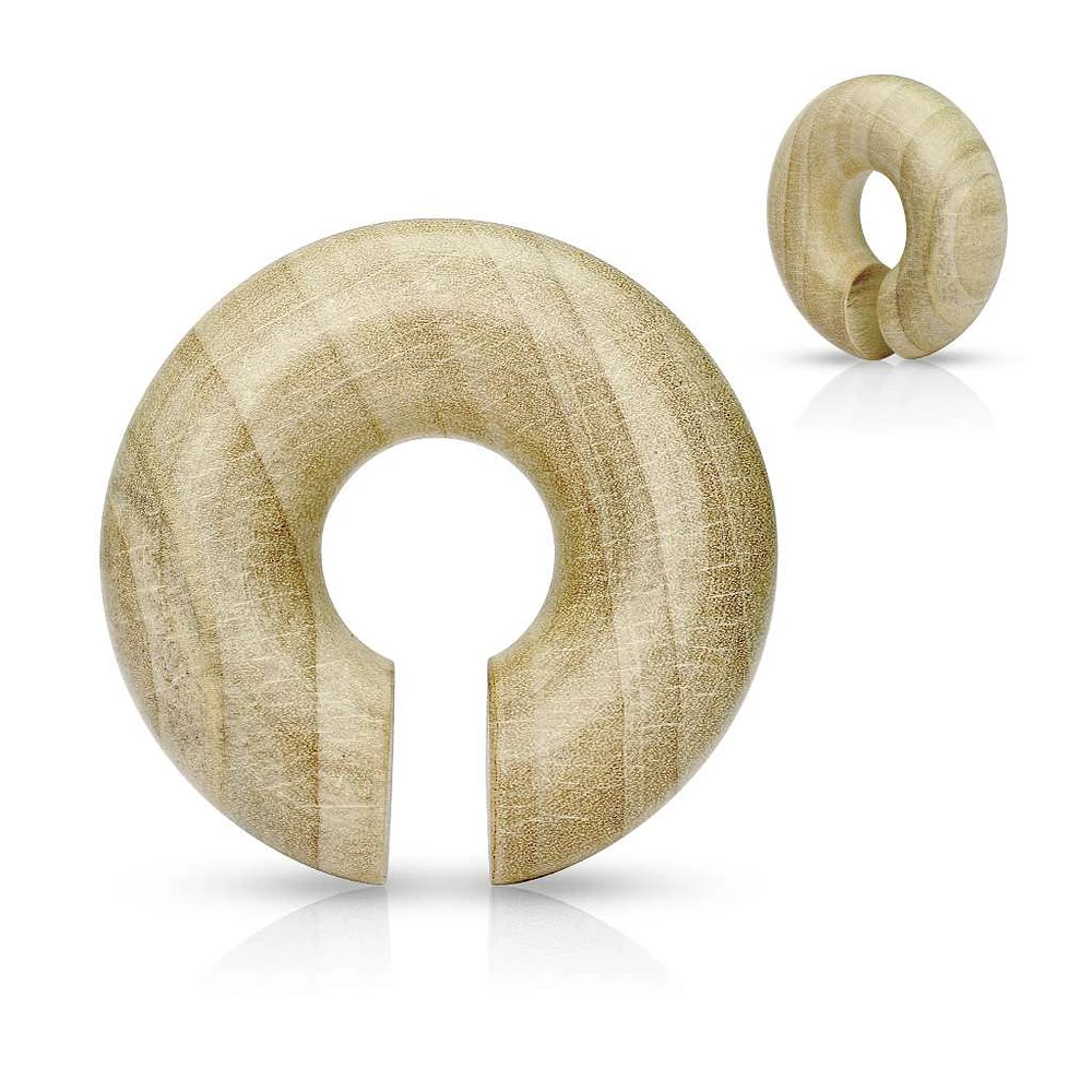 Crocodile Wood Hoop Plugs 2g – 5/8″