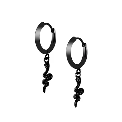 Snake Dangle Rounded Cuff Earrings