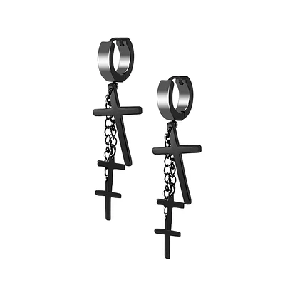 Tri-Cross Dangle Cuff Earrings