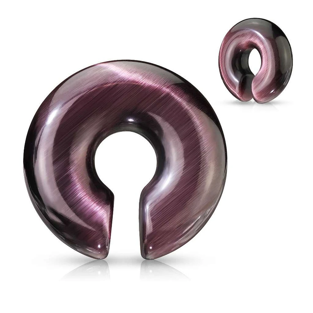 Purple Cat Eye Hoop Plugs 2g – 5/8″
