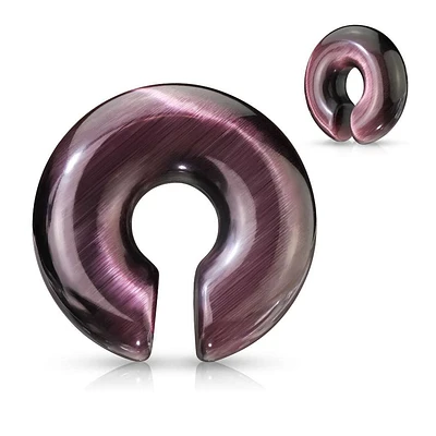 Purple Cat Eye Hoop Plugs 2g – 5/8″