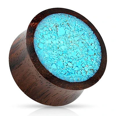 Sono Wood + Crushed Turquoise Saddle Plugs 2g – 1″