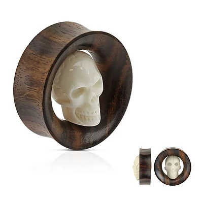 Sono Wood + Skull Saddle Tunnels 3/4″ – 1 3/8″
