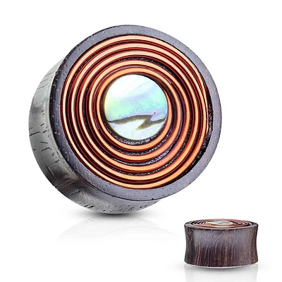 Sono Wood + Mother of Pearl Inlay Saddle Plugs 00g – 1″