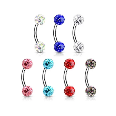 Surgical Steel Ferido Bead Curved Barbell 14g