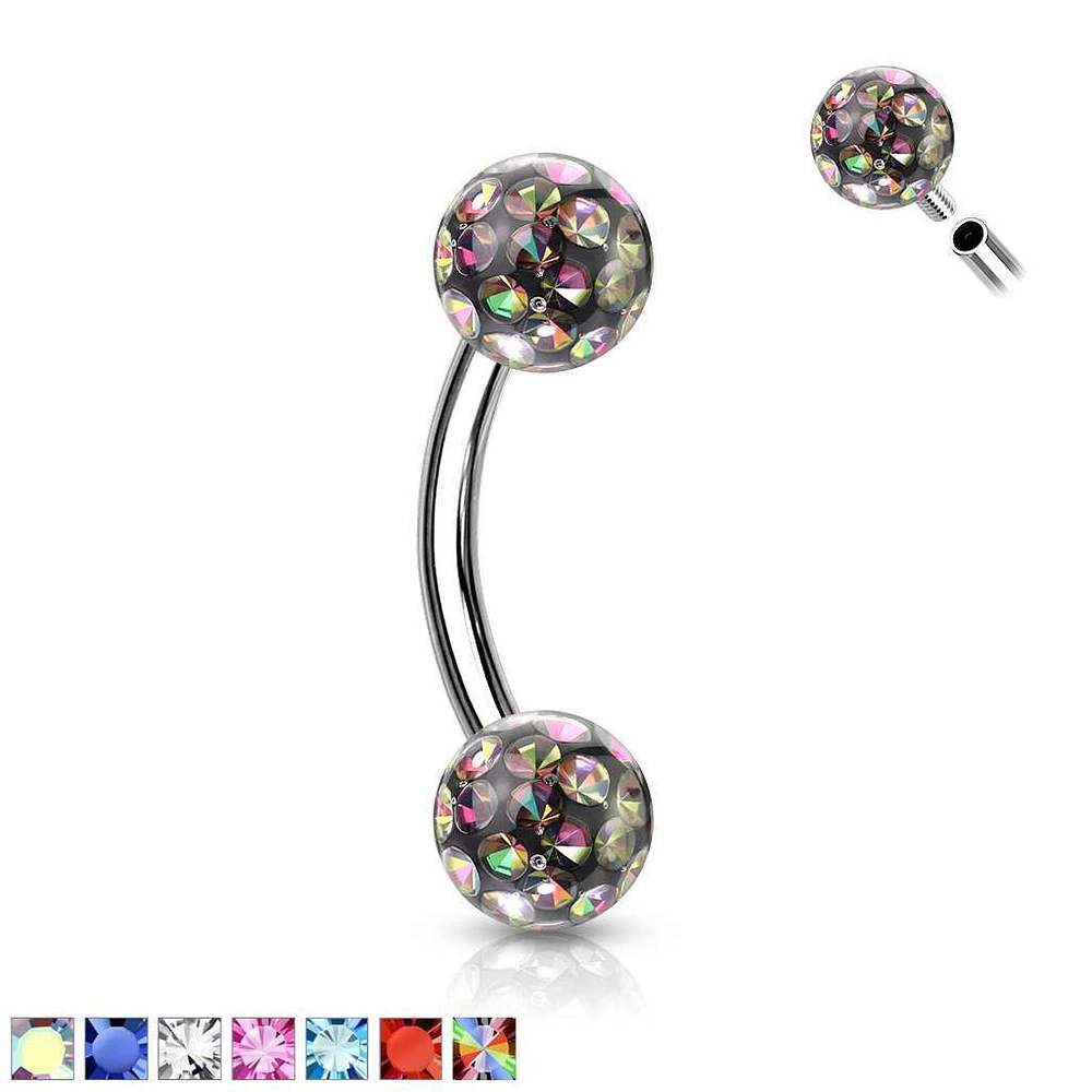 Surgical Steel Ferido Bead Curved Barbell 16g