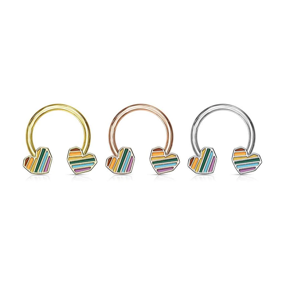 Surgical Steel Heart Shape Circular Barbell 16g