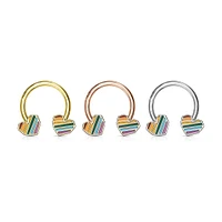 Surgical Steel Heart Shape Circular Barbell 16g