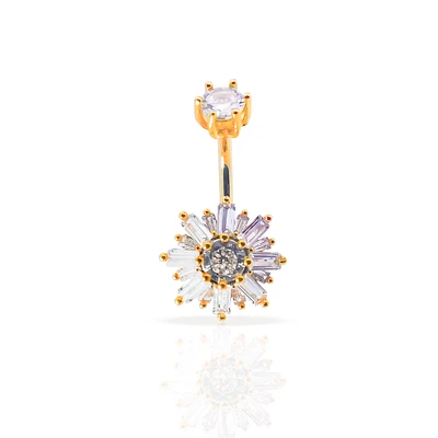 Fancy Flower Navel Barbell 14g