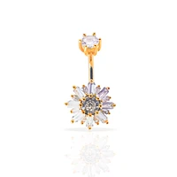Fancy Flower Navel Barbell 14g