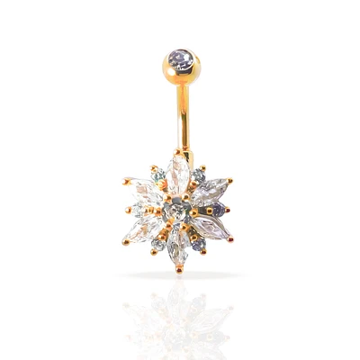 Fancy Power Flower Navel Barbell 14g