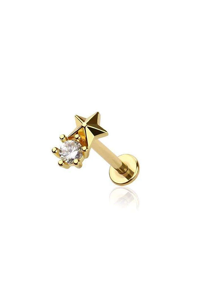 PREMIUM Crystal Star Labret 16G