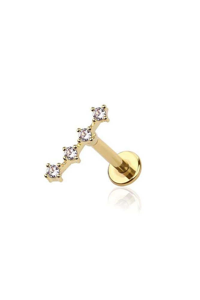 PREMIUM Crystal Cascade Labret 16G