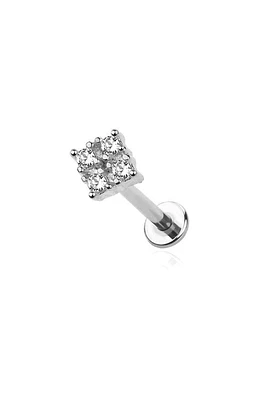 PREMIUM Crystal Square Labret 16G