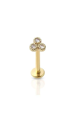 PREMIUM Crystal Triad Labret 16G