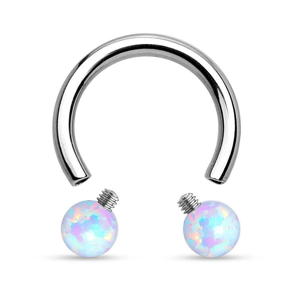 PREMIUM Surgical Steel Opal Circular Barbell 16g-14g