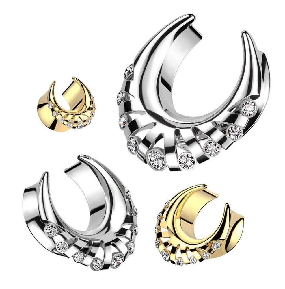 Surgical Steel Edgy Saddle Ear Tunnel 0g-7/8″
