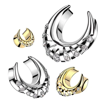 Surgical Steel Edgy Saddle Ear Tunnel 0g-7/8″