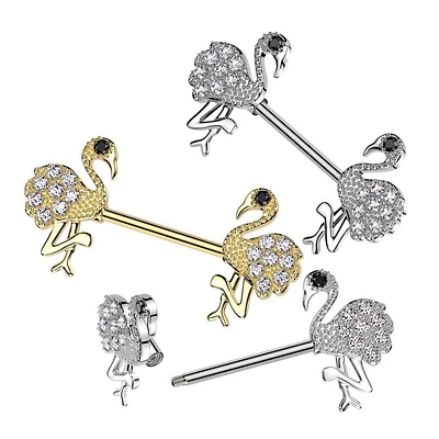 Flamingo Nipple Ring 14g