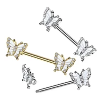 Butterfly Nipple Barbell 14g