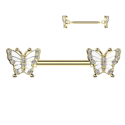 Butterfly Nipple Barbell 14g