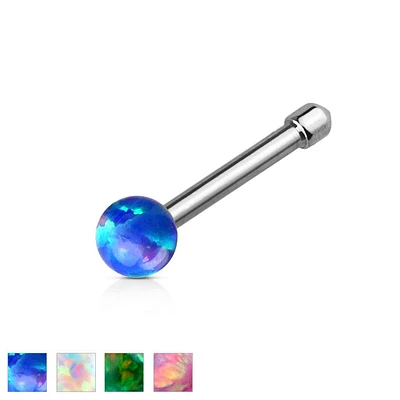 PREMIUM Surgical Steel Opal Nose Bone 18g