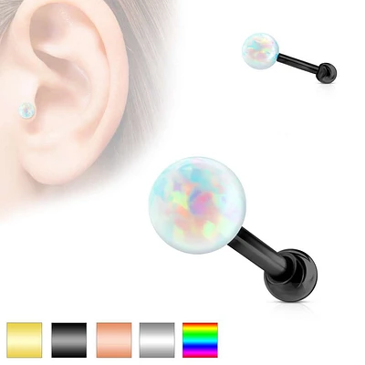 PREMIUM Opal Ball Cartilage Stud 16g