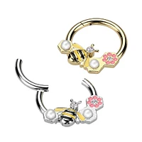 PREMIUM Pearl Bee Segment Ring 16g