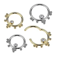 PREMIUM Dotwork + Jewel Segment Ring 16g