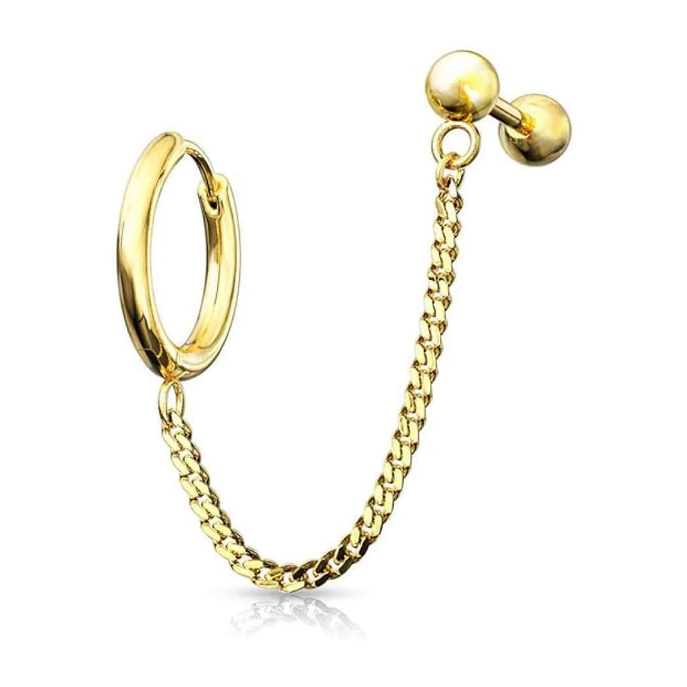 Surgical Steel Cartilage Stud + Chain Earrings