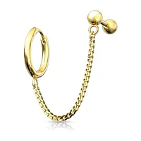 Surgical Steel Cartilage Stud + Chain Earrings