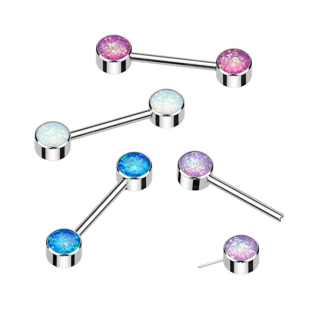 PREMIUM Luxe G23 Ti Opal Nipple Barbell