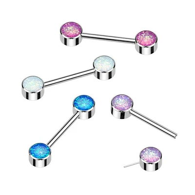 PREMIUM Luxe G23 Ti Opal Nipple Barbell
