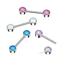 PREMIUM Luxe G23 Ti Opal Nipple Barbell