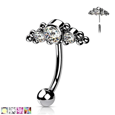 PREMIUM Luxe G23 Ti Beadwork Eyebrow Barbell