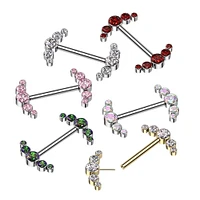 PREMIUM Luxe G23 Ti Crystal Cluster Nipple Barbell