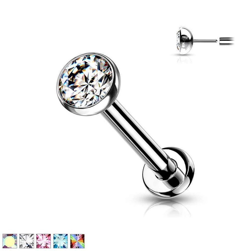 PREMIUM Luxe G23 Ti Bezel-Set Crystal Threadless Flatback