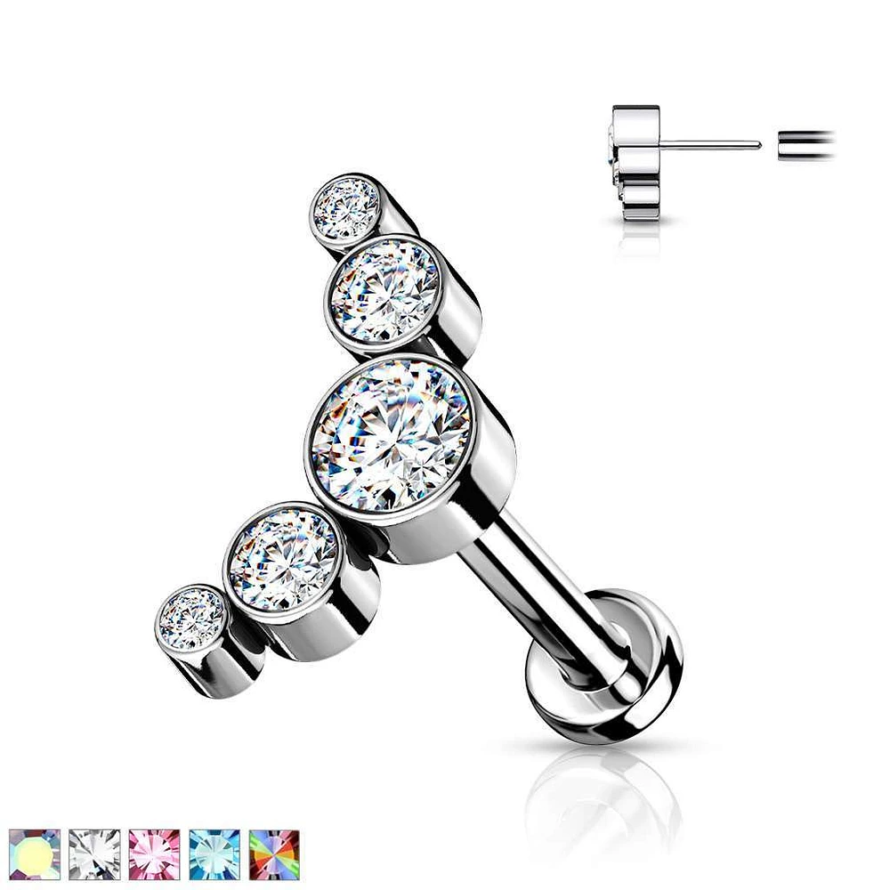 PREMIUM Luxe G23 Ti Crystal Cluster Threadless Flatback