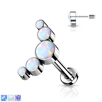 PREMIUM Luxe G23 Ti Opal Cluster Threadless Flatback