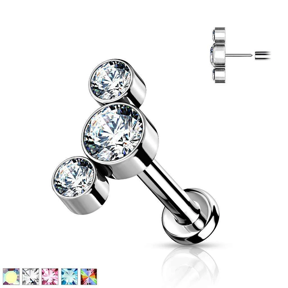 PREMIUM Luxe G23 Ti Curved Cluster Threadless Flatback
