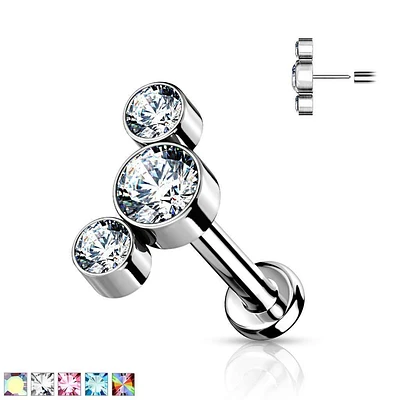 PREMIUM Luxe G23 Ti Curved Cluster Threadless Flatback
